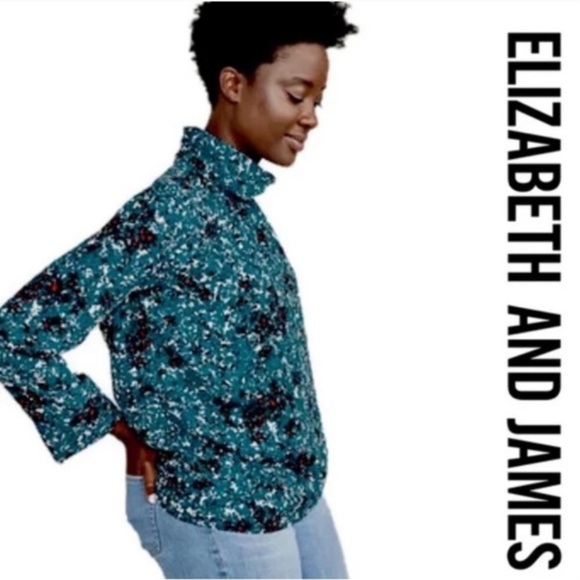 ELIZABETH & JAMES High-Neck Print Blouse - Picture 1 of 12